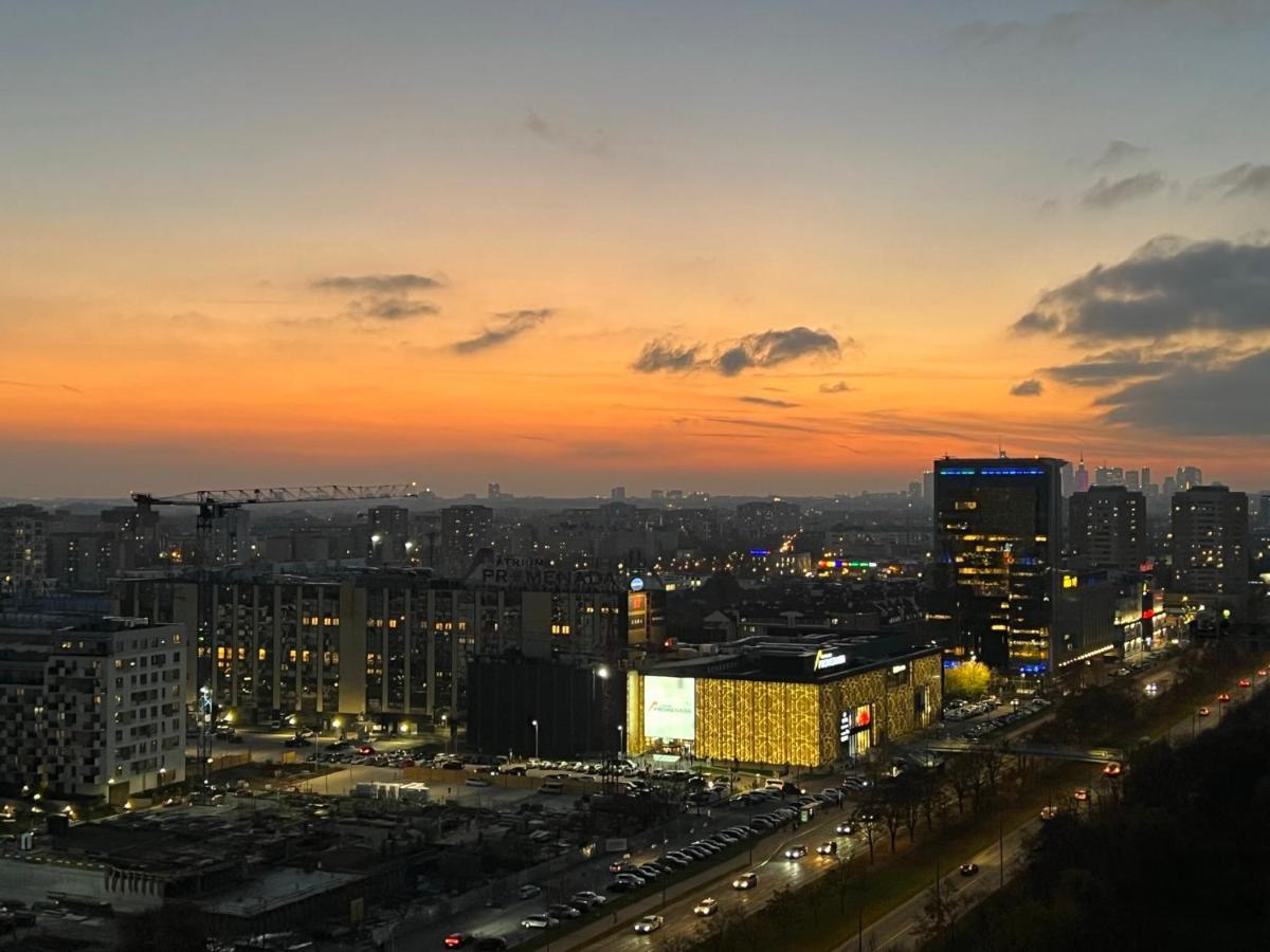 Apartament Skyscrapper Z Widokiem Na Panorame Warszawy Warschau Buitenkant foto