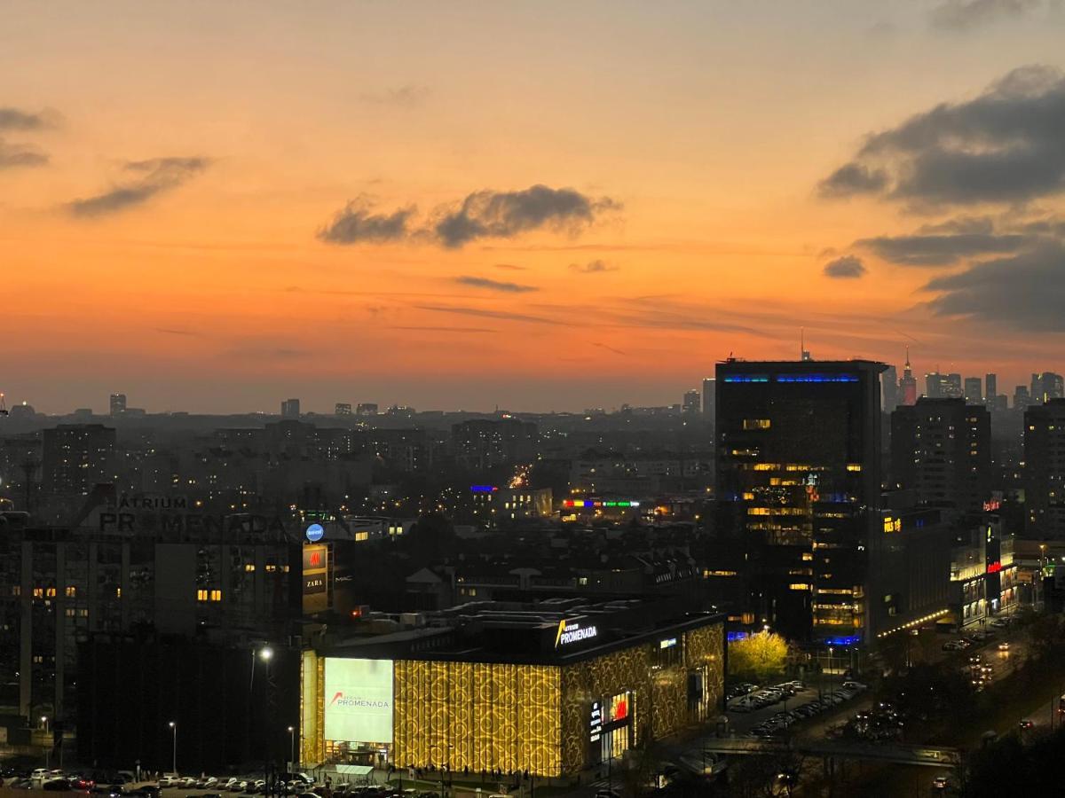 Apartament Skyscrapper Z Widokiem Na Panorame Warszawy Warschau Buitenkant foto