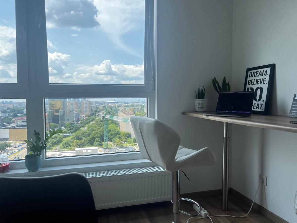 Apartament Skyscrapper Z Widokiem Na Panorame Warszawy Warschau Buitenkant foto